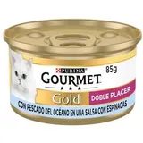 Purina Gold Gourmet Doppelter Genuss Mit Fisch Und Spinat 24x85g Katzenfutter - Multicolor - 24x85g