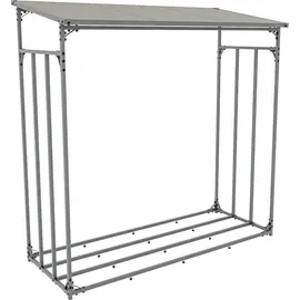 CLP Kaminholzregal Aluminium 165 x 70 x 165 cm Grau