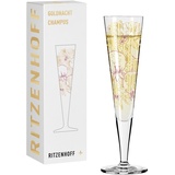 Ritzenhoff & Breker RITZENHOFF Champagnerglas 200 ml – Serie Goldnacht Nr. 31 – Orchideen-Motiv mit Echt-Gold – Made in Germany