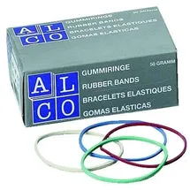 Alco Gummibänder 50 mm 50 g farbig