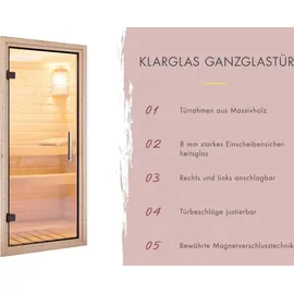 Karibu Fasssauna Asymmetrisch 3 inkl. 9 kW Ofen + ext. Steuerung