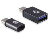 Conceptronic USB-C auf USB-A/Micro-B Adapter 2 m Schwarz