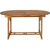 Möbilia Gartentisch oval 150 x 100 x 75 cm Akazie natur