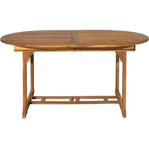 Möbilia Gartentisch oval 150 x 100 x 75 cm Akazie natur