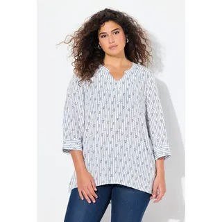 Ulla Popken Tunika Tunika Tunika-Ausschnitt 3/4-Arm weiß 42/44