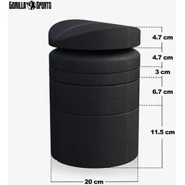 Gorilla Sports GORILLA SPORTS® Rückenstrecker - Set, Verstellbar, bis 300 kg - Rückendehner, Rückenretter, Rückentrainer zur Dehnung von Rücken, Wirbelsäul... - Schwarz
