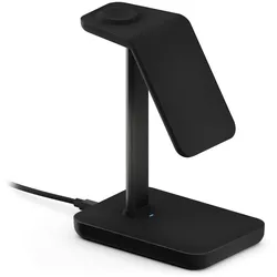 Twelve South HiRise Magn. 3-in-1 Wireless Charging Stand Black Induktive Ladefläche für Smartphones und alle Apple Watch Modelle, Ladeleistung von bis