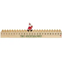 Herz & Heim® Personalisierter Walking Santa Adventskalender aus Holz – Weihnachtskalender mit Weihnachtsmann Figur – Dekoration & Geschenkidee zur Adventszeit – 25 cm (Schriftzug)