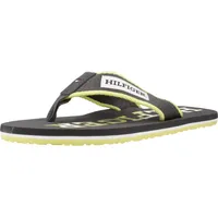 Tommy Hilfiger Herren Flip Flops Patch Hilfiger Beach Sandal Zehentrenner, Grau (Dark Ash), 42 - 42 EU