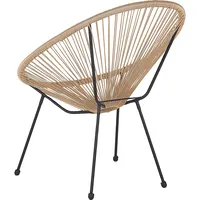 Beliani, Gartentisch + Balkontisch, Balkonset Rattan natürlich ACAPULCO II (50 cm)