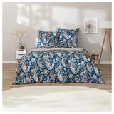 Estella Bettwäsche Estella Mako-Satin Bettwäsche 155x220 Soley marine Paisley blau 7608-2, Mako-Satin, 2 teilig blau
