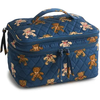 Vera Bradley Kosmetikkoffer für Damen, Premium-Baumwolle, zum Aufbürsten, Bunch of Bears, Einheitsgröße
