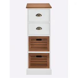 Kommode, weiß, B:35cm H:90,5cm T:30cm, Sideboards