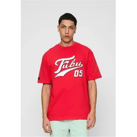 FUBU T-Shirt "Fubu FBMQ12111RED Fubu Varsity T-Shirt", Herren, Gr. S, rot, weiß, schwarz, 100% Baumwolle, bedruckt, loose fit, Rundhals, Shirts T-Shirt