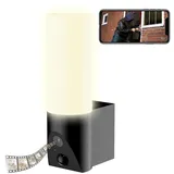 LED-Außenwandleuchte & WLAN-2K-Kamera, PIR, Nachtsicht, App, schwarz