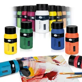 Artina Acrylfarbe 24 500 ml Creme/Silber/Gold/Gelb/Weiß/Rot/Grün/Türkis/Blau/Violett/Schwarz