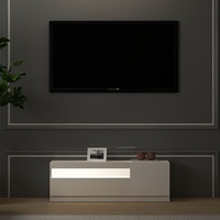 TV Lowboard rechts Weiß mit LED Wohnwand TV Schrank Wohnzimmer Unterschrank 9475
