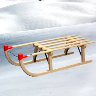 Colint Schlitten Rodel Schlitten Holz DAVOS 90 cm Buchenholz Schnee