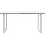 Forte Schreibtisch "Keflav" Tische Gr. B/H/T: 160cm x 74,1cm x 75cm, weiß (weiß/ artisan eiche + eiche) Breite 160 cm