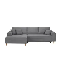 Sofa.de Ecksofa mit Schlaffunktion ¦ grau ¦ Maße (cm): B: 275 H: 91 T: 173