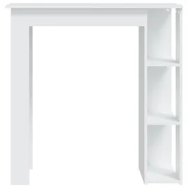 vidaXL Bartisch mit Regal 102 x 50 x 103,5 cm Weiß