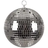 Boland Hängedekoration Discokugel silberfarben 20 cm Spiegelkugel Party Dekoration für Disco, Reflektierende Spiegeloberfläche für Lichteffekte silberfarben