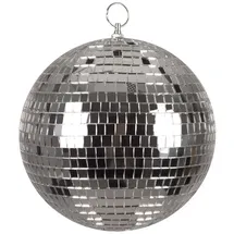 Boland Hängedekoration Discokugel silberfarben 20 cm Spiegelkugel Party Dekoration für Disco, Reflektierende Spiegeloberfläche für Lichteffekte silberfarben