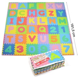 Pink Papaya Puzzlematte Puzzlematte mit Zahlen und Buchstaben Kids Zone, Extra weich, kombiniert Zahlen & Buchstaben, einfaches Stecksystem bunt