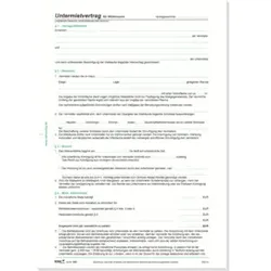 Untermietvertrag A4 10ST RNK 520/10