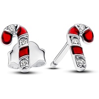 PANDORA Moments Funkelnde Rote Zuckerstangen Ohrringe aus Sterling Silber mit Zirkonia, 292996C01