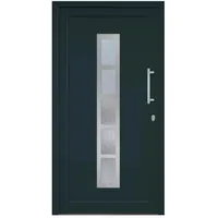 HORI® Haustür Eingangstür Komplettset – Robuste Hauseingangstür mit moderner Optik, hoher Wärmedämmung & Sicherheit, I Farbe: anthrazit (innen weiß) I DIN rechts I Modell: Frame I 198 x 98 cm