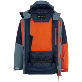 TROLLKIDS Hallingdal Jacke - Steel Blue / Flame Orange - 152 cm