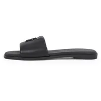 Tommy Hilfiger Damen Sandalen Logo Hardware Leather Mules, Schwarz