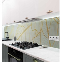 MyMaxxi Dekorationsfolie Küchenrückwand Überlappende goldene Blätter selbstklebend 120 cm x 60 cm