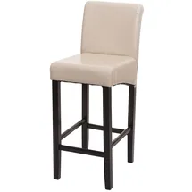 Mendler Barhocker HWC-C33, Barstuhl Tresenhocker, Holz FSC®-zertifiziert ~ creme, dunkle Beine, Kunstleder