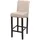 Mendler Barhocker HWC-C33, Barstuhl Tresenhocker, Holz FSC®-zertifiziert ~ creme, dunkle Beine, Kunstleder