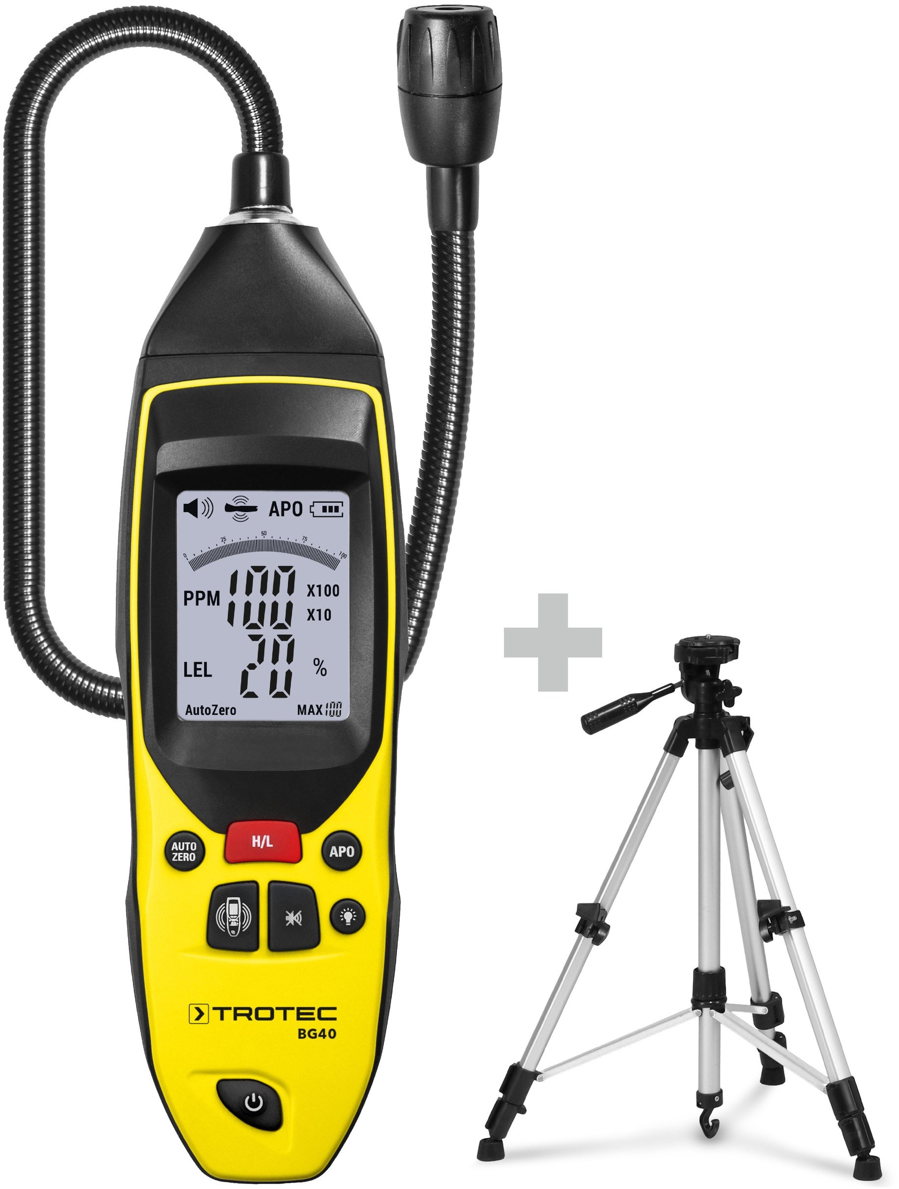 Trotec BG40 Gasdetector + Universeel driepoot-statief