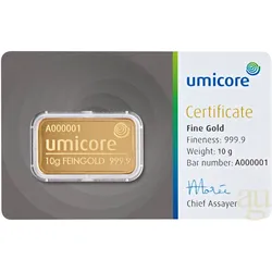 10 Gramm Goldbarren Umicore