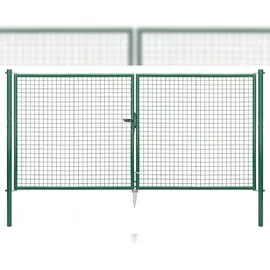 GAH Alberts Wellengitter-Doppeltor 298,8 x 150 cm Grün/Metall