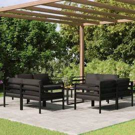 vidaXL Garten-Lounge-Set 9-tlg. Aluminium anthrazit