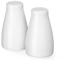 Hendi 1x Salz- und Pfefferstreuer Set, Pfeffer & Salz, Porzellan, weiß, 8 cm