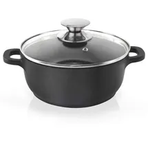 ORION GROUP ORION Aluguss Kochtopf Topf mit Glasdeckel GRANIT 24 cm | 4 l Gas Induktion