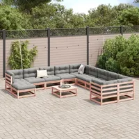 VidaXL 12-tlg. Garten-Sofagarnitur Massivholz Douglasie - Braun