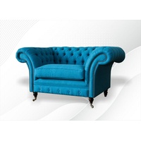 JVmoebel Chesterfield-Sessel, Chesterfield Sessel 1 Sitzer Design blau