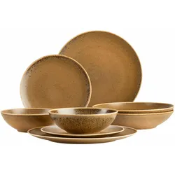Kombiservice MÄSER "GRUMPY, Kombiservice, Porzellan", beige, 8 tlg., Porzellan, Geschirr-Sets, Geschirr-Set, Service