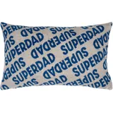 PAD Dekokissen PAD "SUPER", blau (blau, gemustert), B:60cm L:35cm, Baumwolle, Dekokissen_Sitzkissen_Kissenhüllen, Made in Europe, Kissenbezug ohne Füllung, 1 Stück, 35x60 cm