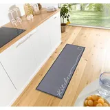 HANSE HOME Cook & Clean Läufer – rutschfest Teppichläufer Flachgewebe Kurzflor Teppich Küchenteppich Waschbar Küchenläufer Kitchen für Flur, Küche, Wohnzimmer – Grau, 50x150cm