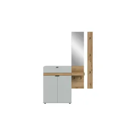 Möbel Kraft NARO Garderobenkombination 148,00x37,00x194,00 Grau
