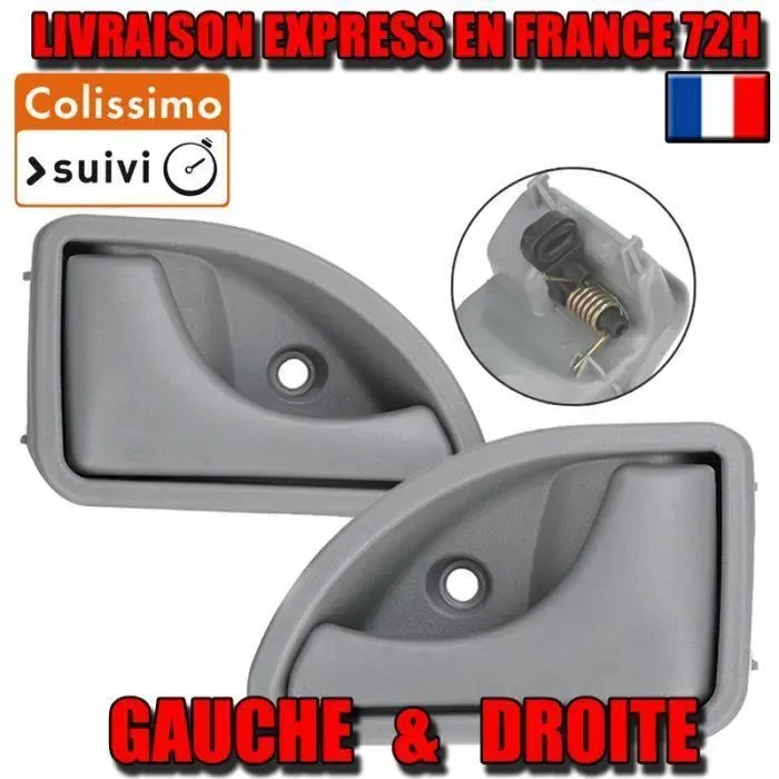 2 Poignee de Porte Interieure avant GAUCHE & DROITE pour RENAULT Twingo Kangoo GRISE2 Poignee de Porte Interieure avant GAUCHE & DRO