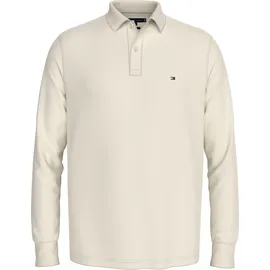 Tommy Hilfiger Langarm-Poloshirt TOMMY HILFIGER "L/S LIQUID COTTON REG POLO", Herren, Gr. XL, weiß (ivory petal), Jersey, Obermaterial: 100% Baumwolle, casual, Langarm, Shirts